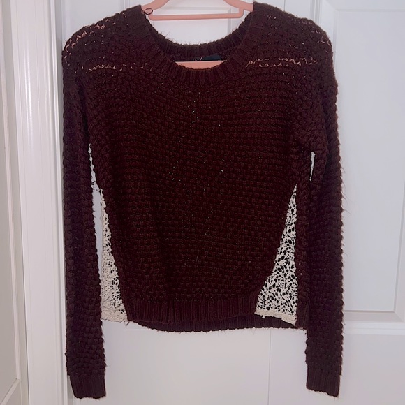 T/O Knit Crop Sweater - Picture 1 of 7